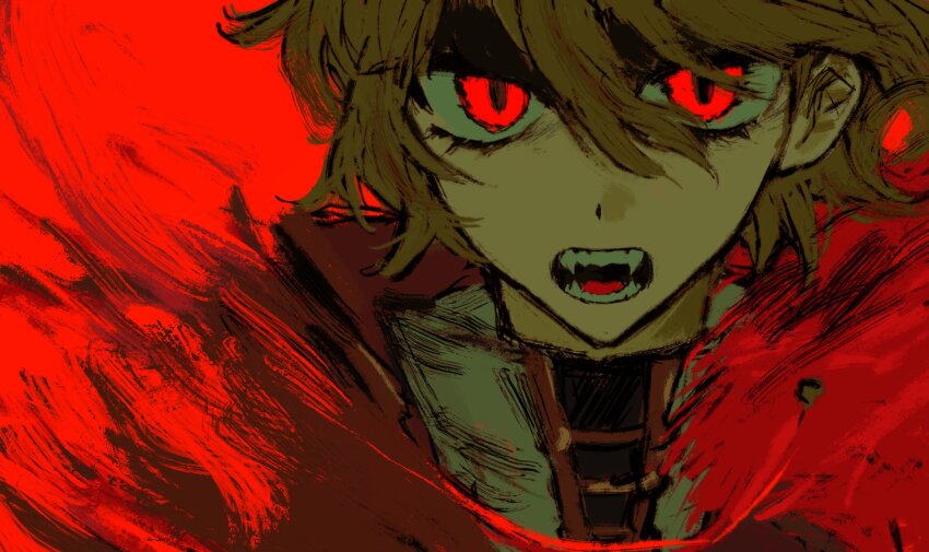 1girl, blonde_hair, don_quixote_(project_moon), fangs, gold_trim, highres, jacket, limbus_company