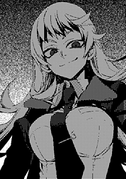 1girl, female_focus, formal_clothes, greyscale, hoshigami_zena, hosigami_zena, kurenai, long_hair