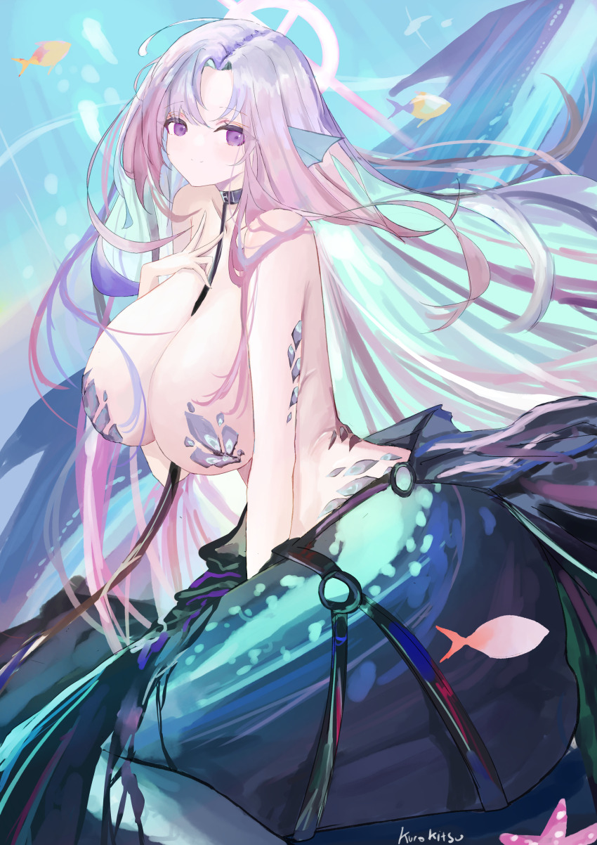 1girl, absurdres, azur_lane, bare_shoulders, black_collar, breasts, cleavage, closed_mouth