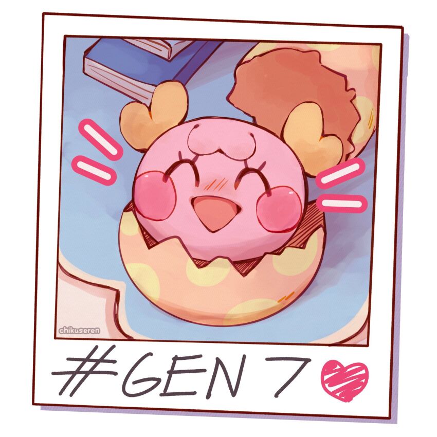 ^_^, animal_focus, blush, book, chikuseren, closed_eyes, commentary, creature