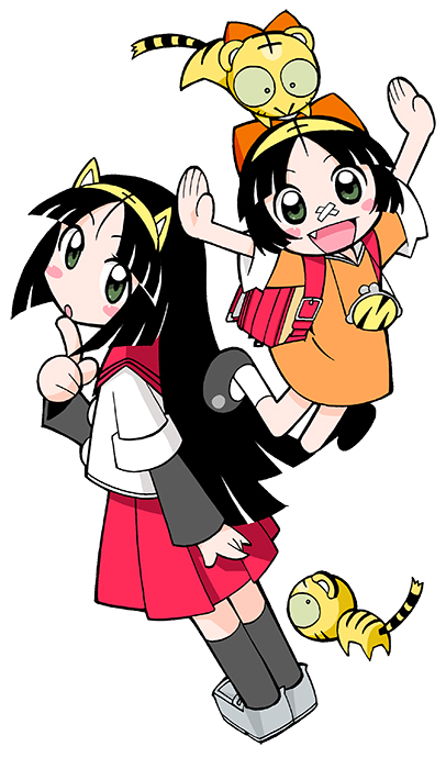 2girls, age_difference, animal_ear_hairband, animal_ears, animal_print, ankle_socks, bag, black_footwear