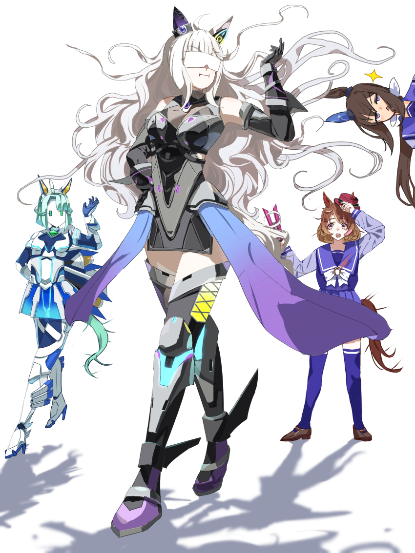 4girls, absurdres, admire_vega_(umamusume), animal_ears, biwa_hayahide_(engineered_victory)_(umamusume), biwa_hayahide_(umamusume), breasts, brown_eyes