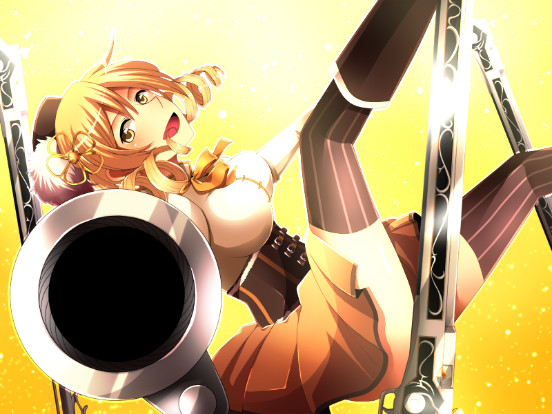10s, 1girl, aiming, aiming_at_viewer, bad_id, bad_pixiv_id, beret, blonde_hair