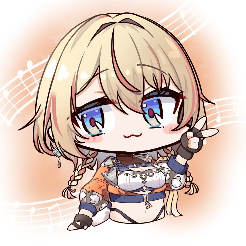 1girl, :3, absurdres, black_gloves, blonde_hair, blue_eyes, blush, braid