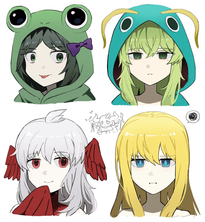 1boy, 4girls, absurdres, asdf1211950, beast_adam_(black_souls), beauty_la_belle_(black_souls), black_hair, black_souls