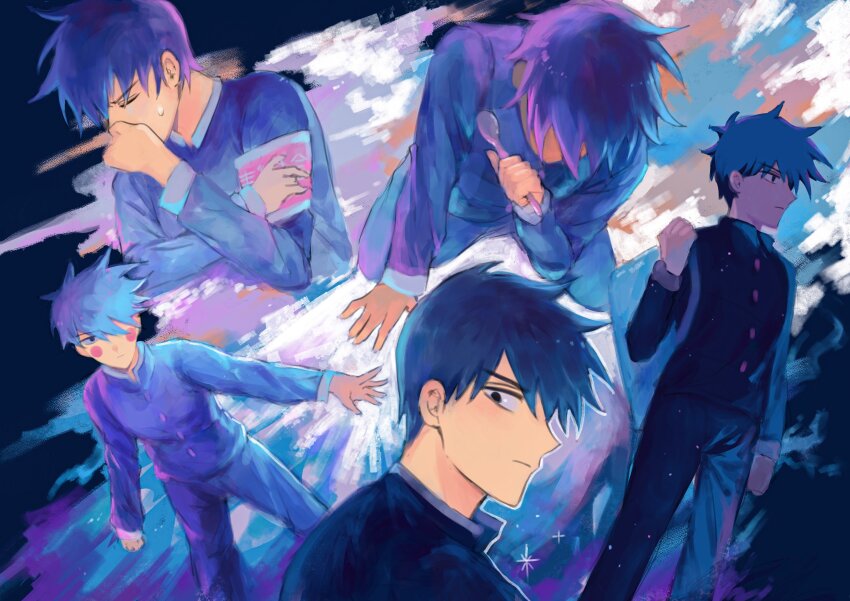 1boy, absurdres, armband, black_hair, closed_eyes, commentary, ekubo_(mob_psycho_100), gakuran