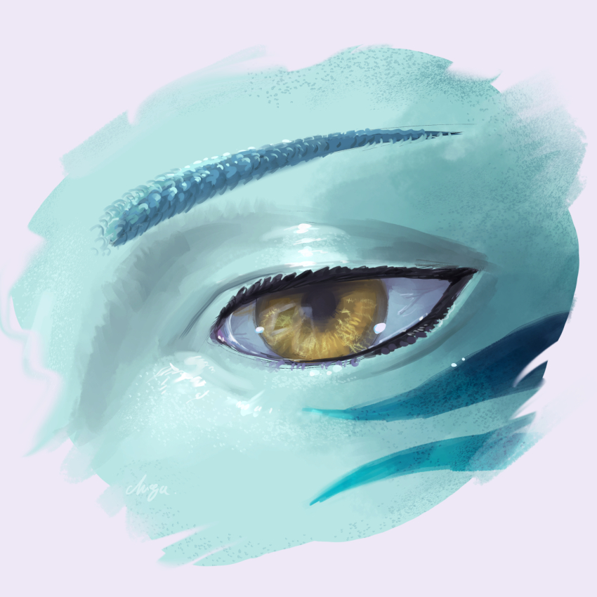 1boy, blue_skin, close-up, colored_skin, commentary_request, eye_focus, fish_boy, highres