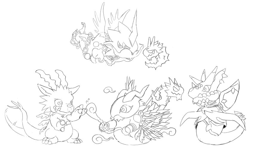 amon_(digimon), beard, digicore, digimon, digimon_(creature), facial_hair, goddramon, highres