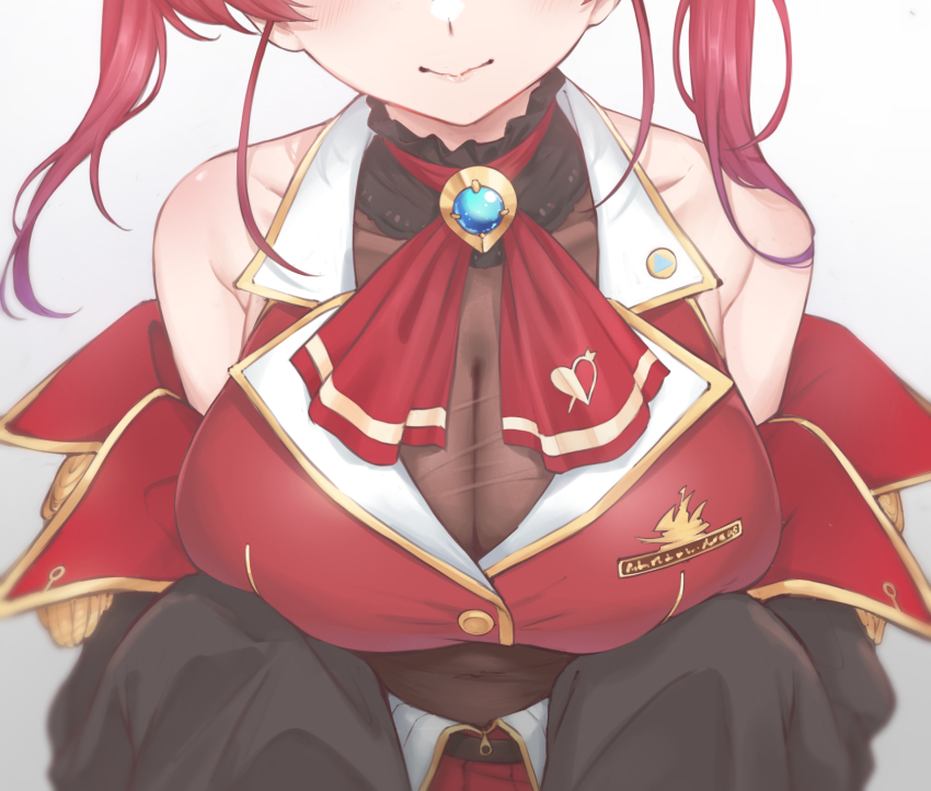 1girl, a9_(repainter), bare_shoulders, black_coat, black_leotard, breasts, cleavage, coat