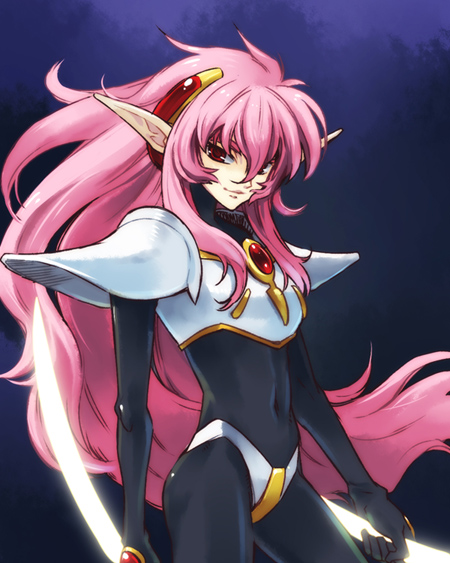 1990s_(style), 1girl, armor, bodysuit, breastplate, breasts, covered_navel, crotch_plate