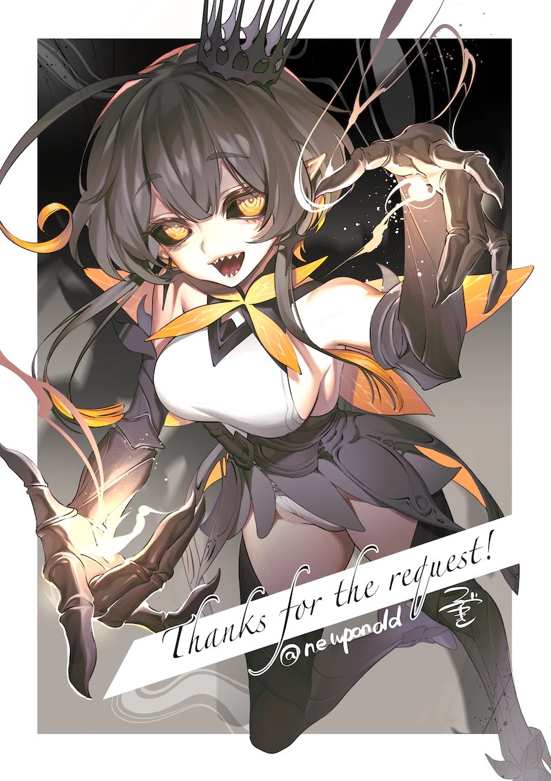 1girl, :d, ahoge, arthropod_girl, bare_shoulders, bee_girl, bee_wings, black_hair