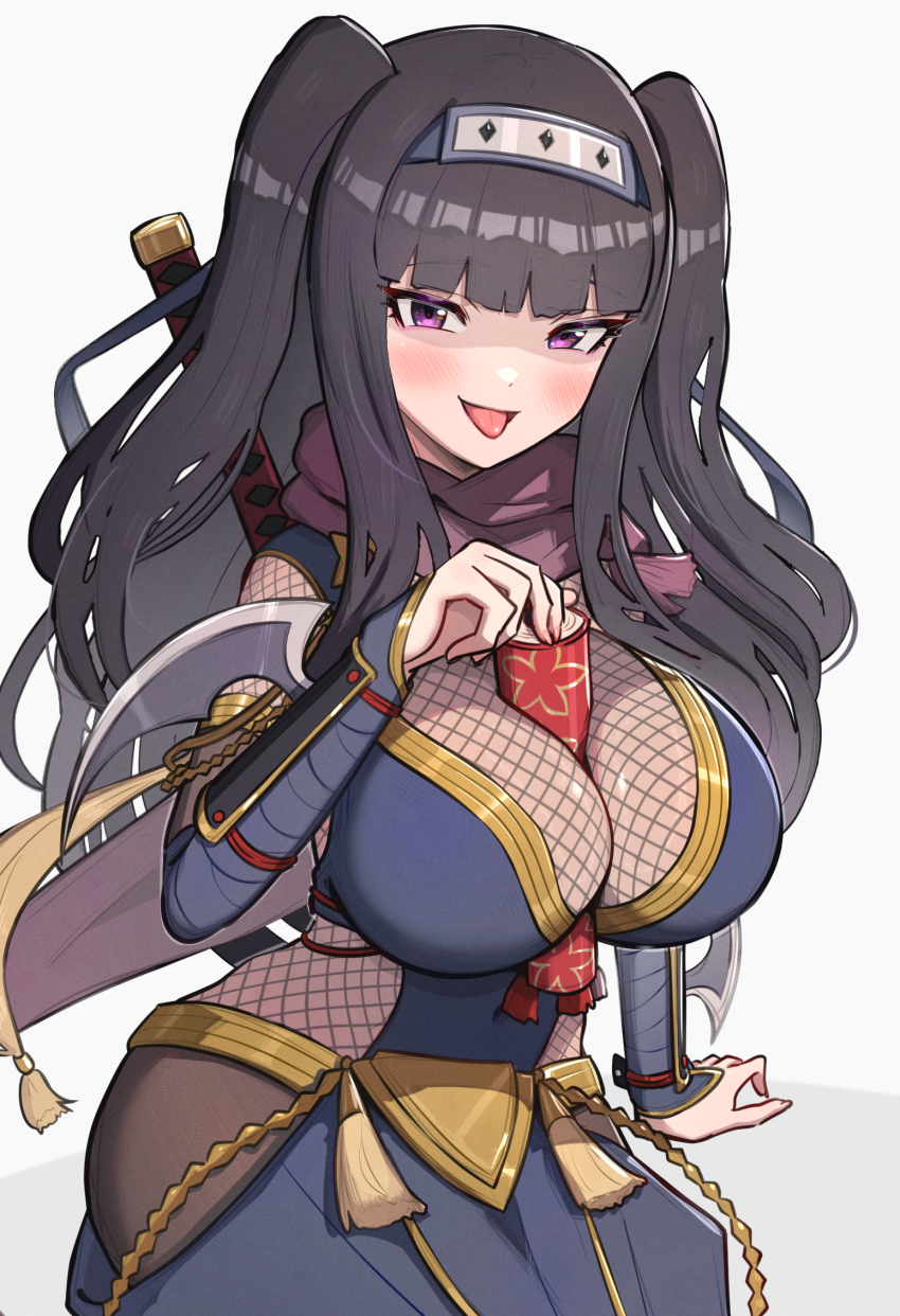 1girl, between_breasts, black_hair, bodystocking, breasts, fire_emblem, fire_emblem_awakening, fire_emblem_heroes