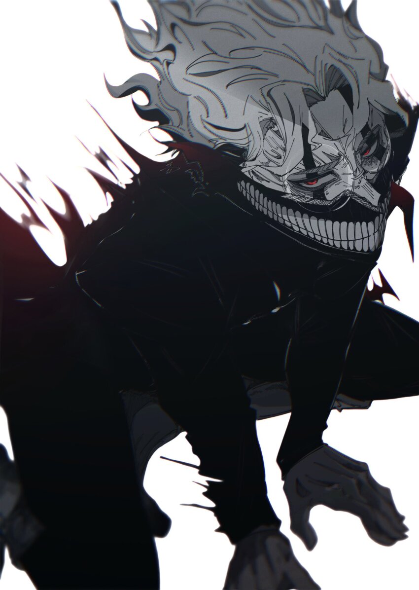 1boy, alternate_form, dandadan, facial_mark, glasses, highres, male_focus, mask