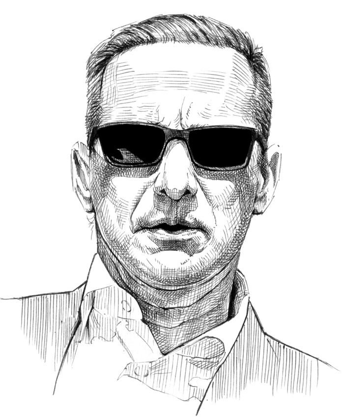 1boy, 2024_attempted_assassination_of_donald_trump, collared_shirt, commentary, greyscale, jacket, looking_at_viewer, male_focus, masa_(masa_room), monochrome, open_collar, parted_lips, portrait, real_life, shirt, simple_background, solo, sunglasses, upper_body