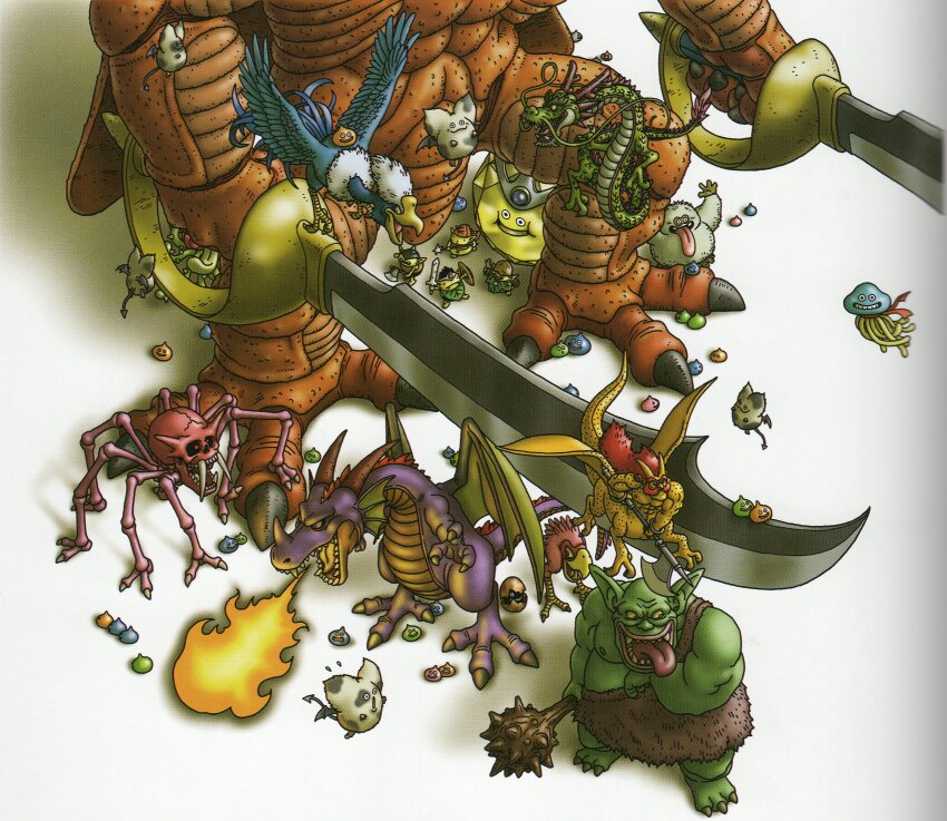 absurdres, breath_weapon, breathing_fire, character_request, club, club_(weapon), colored_skin, dragon