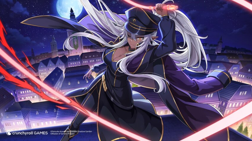 1girl, artist_request, belt, black_belt, black_coat, black_dress, black_hat, black_pants