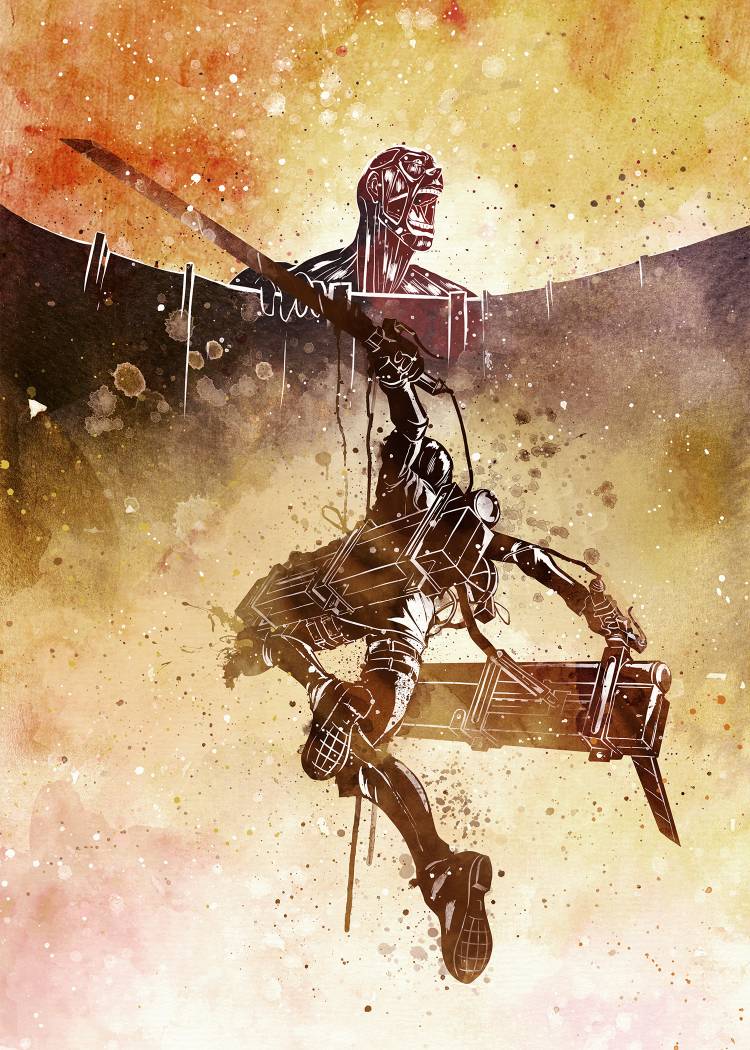 back, boots, commentary, english_commentary, eren_yeager, full_body, holding, holding_weapon