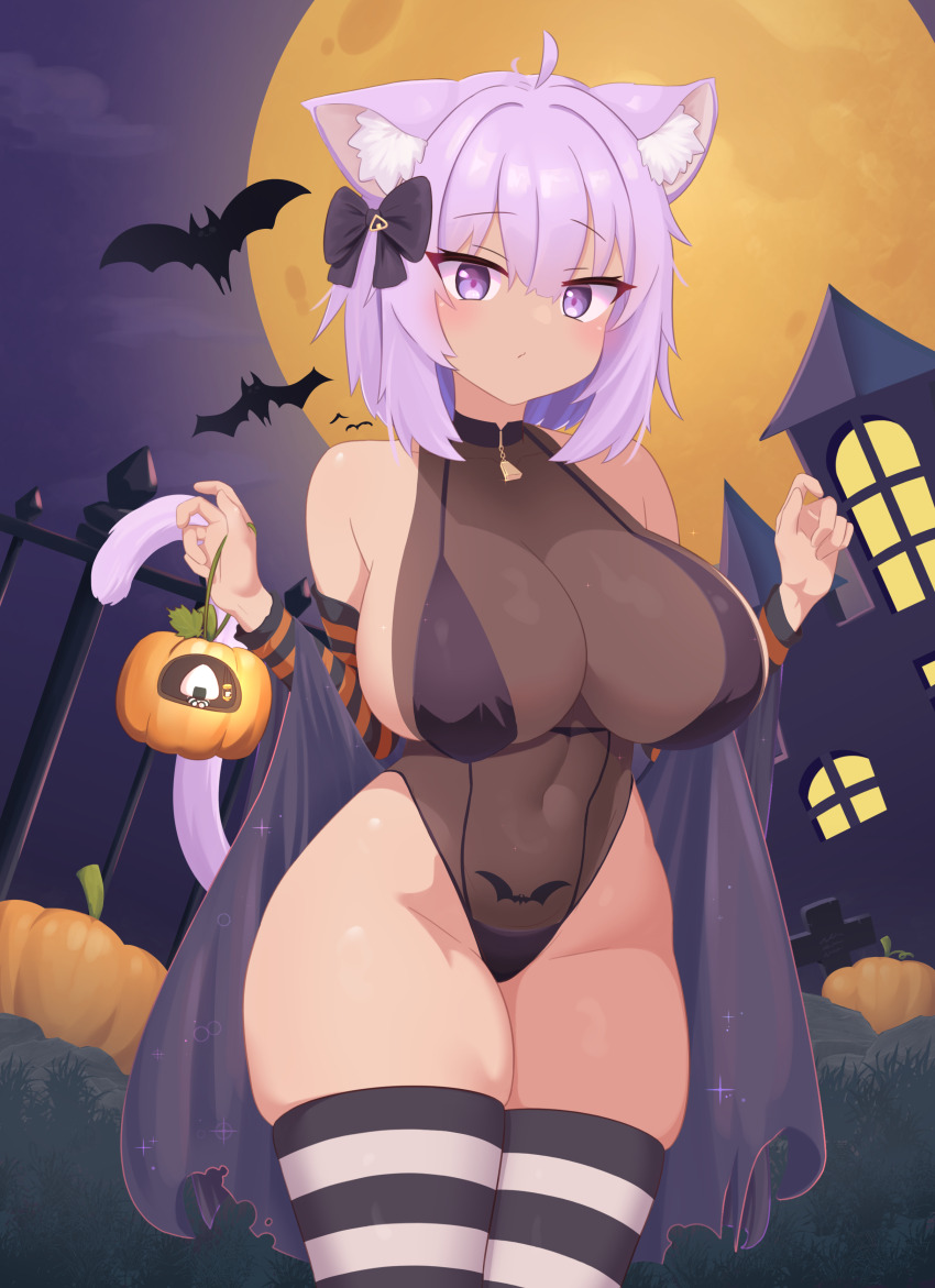 1girl, absurdres, animal_ear_fluff, animal_ears, bat_(animal), bat_tattoo, bikini, black_bikini
