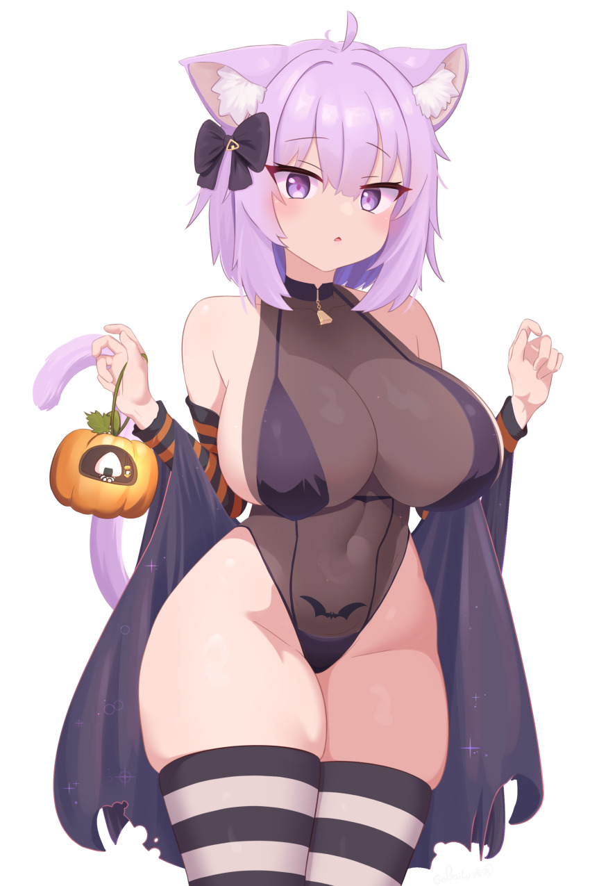 1girl, absurdres, animal_ear_fluff, animal_ears, bat_tattoo, bikini, black_bikini, black_leotard