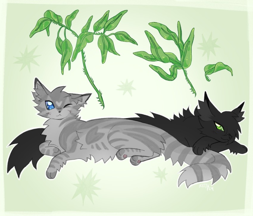 animal, animal_focus, black_cat, black_fur, blue_eyes, cat, cinderheart, commentary