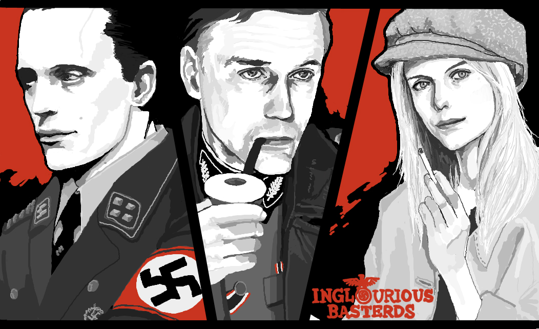 christoph_waltz, cigarette, hans_landa, hat, inglourious_basterds, long_hair, military, nazi