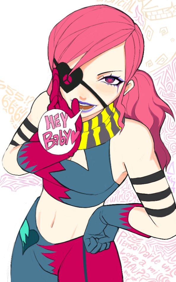 bare_shoulders, breasts, cleavage_cutout, clothing_cutout, cortaunatijera, cowboy_shot, crop_top, english_text