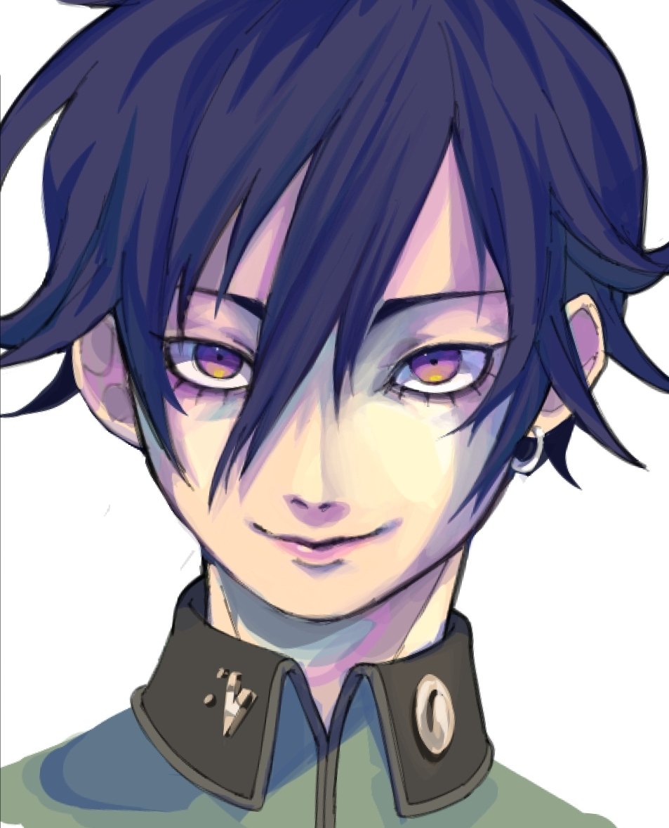 1boy, androgynous, bishounen, black_hair, close-up, cortaunatijera, earrings, eyelashes