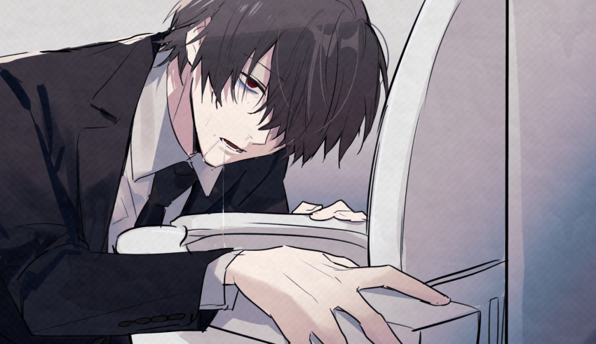 1103sns, 1boy, bags_under_eyes, black_hair, black_jacket, black_necktie, black_suit, collared_shirt