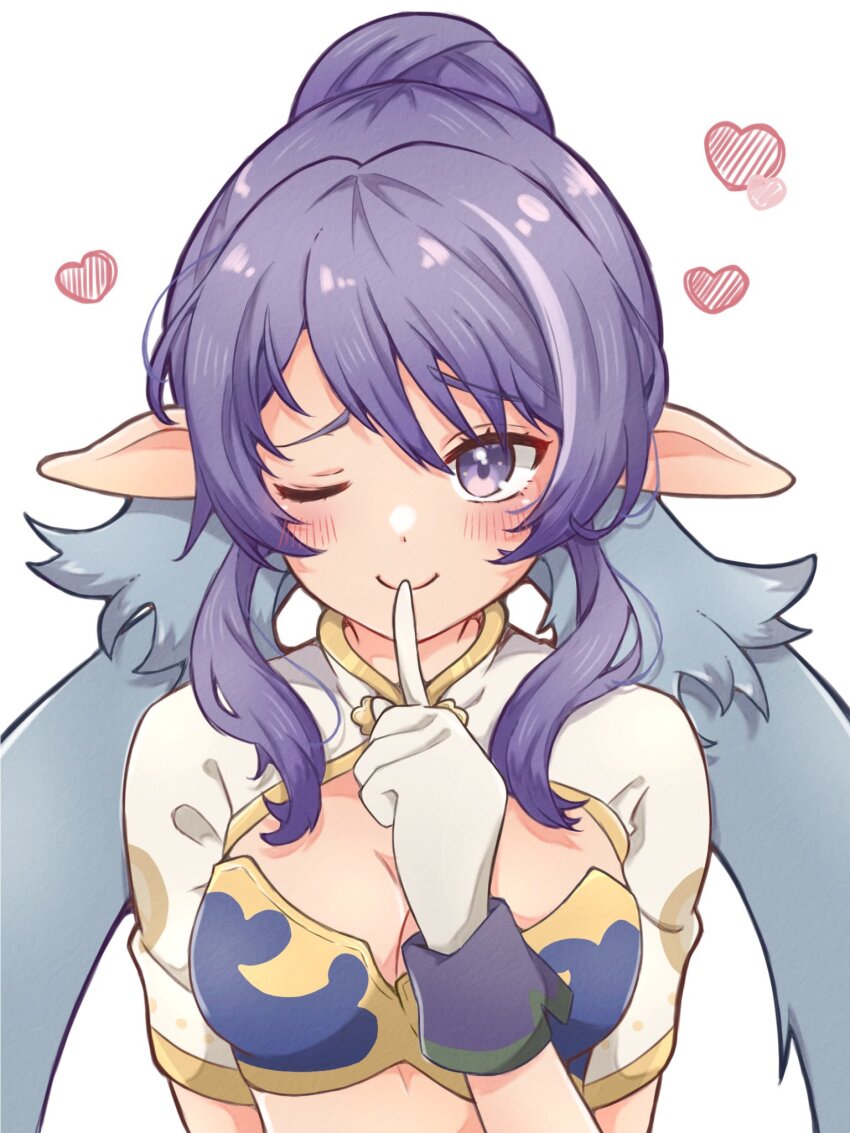 1girl, blush, breasts, cleavage, cleavage_cutout, closed_mouth, clothing_cutout, commentary_request