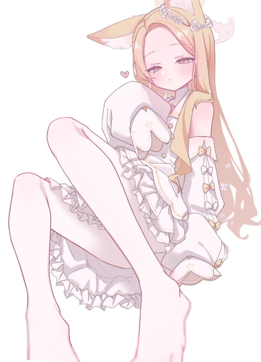 0219_142, 1girl, animal_ear_fluff, animal_ears, arm_at_side, blonde_hair, blue_archive, blurry