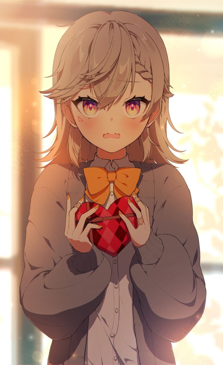 1girl, :s, absurdres, backlighting, bandaged_fingers, bandages, blurry, blurry_background