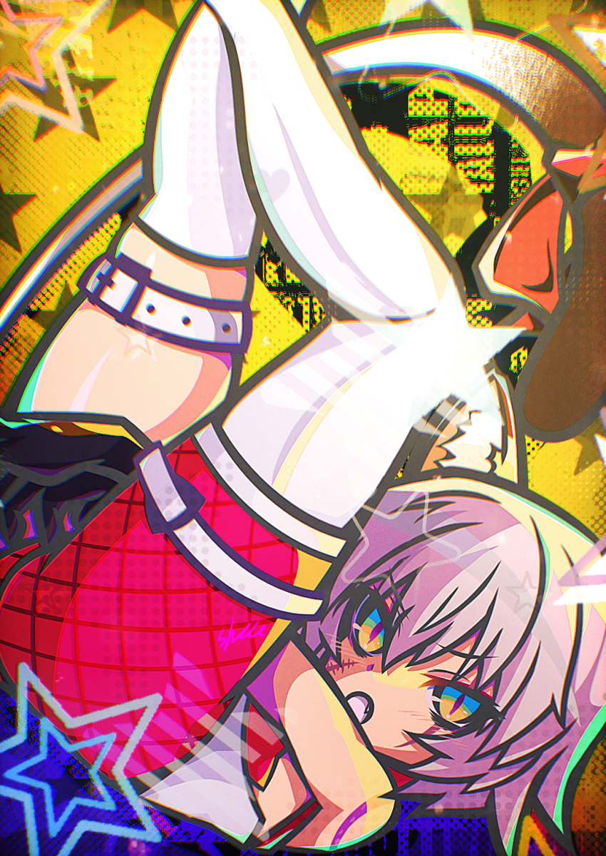 1girl, animal_ears, bare_shoulders, breasts, cat_ears, cat_tail, facial_scar, fate/grand_order