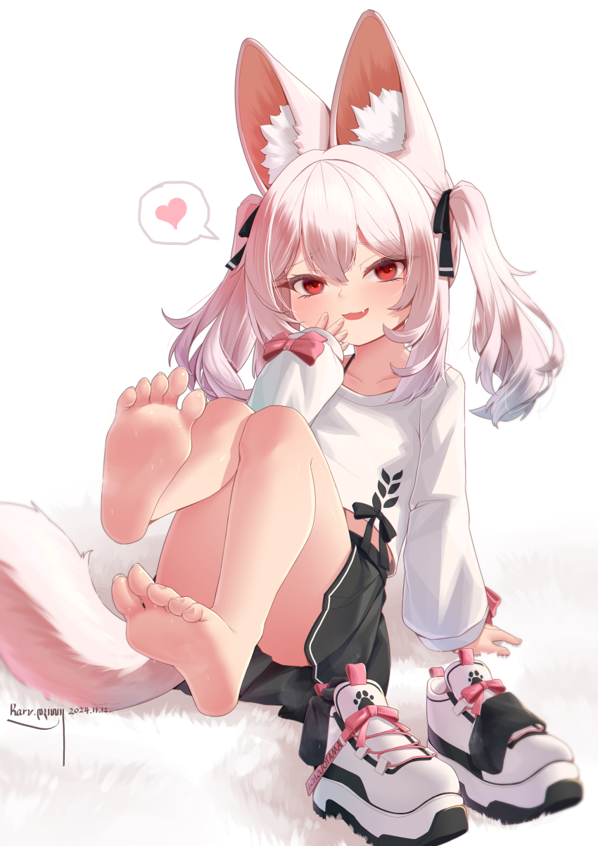 1girl, absurdres, animal_ears, barefoot, feet, highres, karin_(vrchat), karv