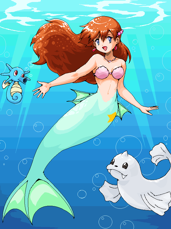 1girl, :d, air_bubble, beads, bikini, blue_eyes, breasts, brown_hair