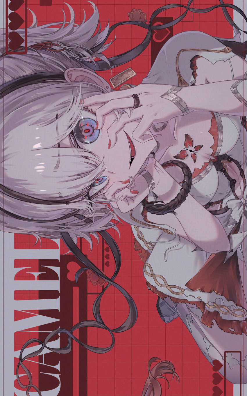 1girl, absurdres, blue_eyes, breasts, camellya_(wuthering_waves), clothing_cutout, collar, collarbone