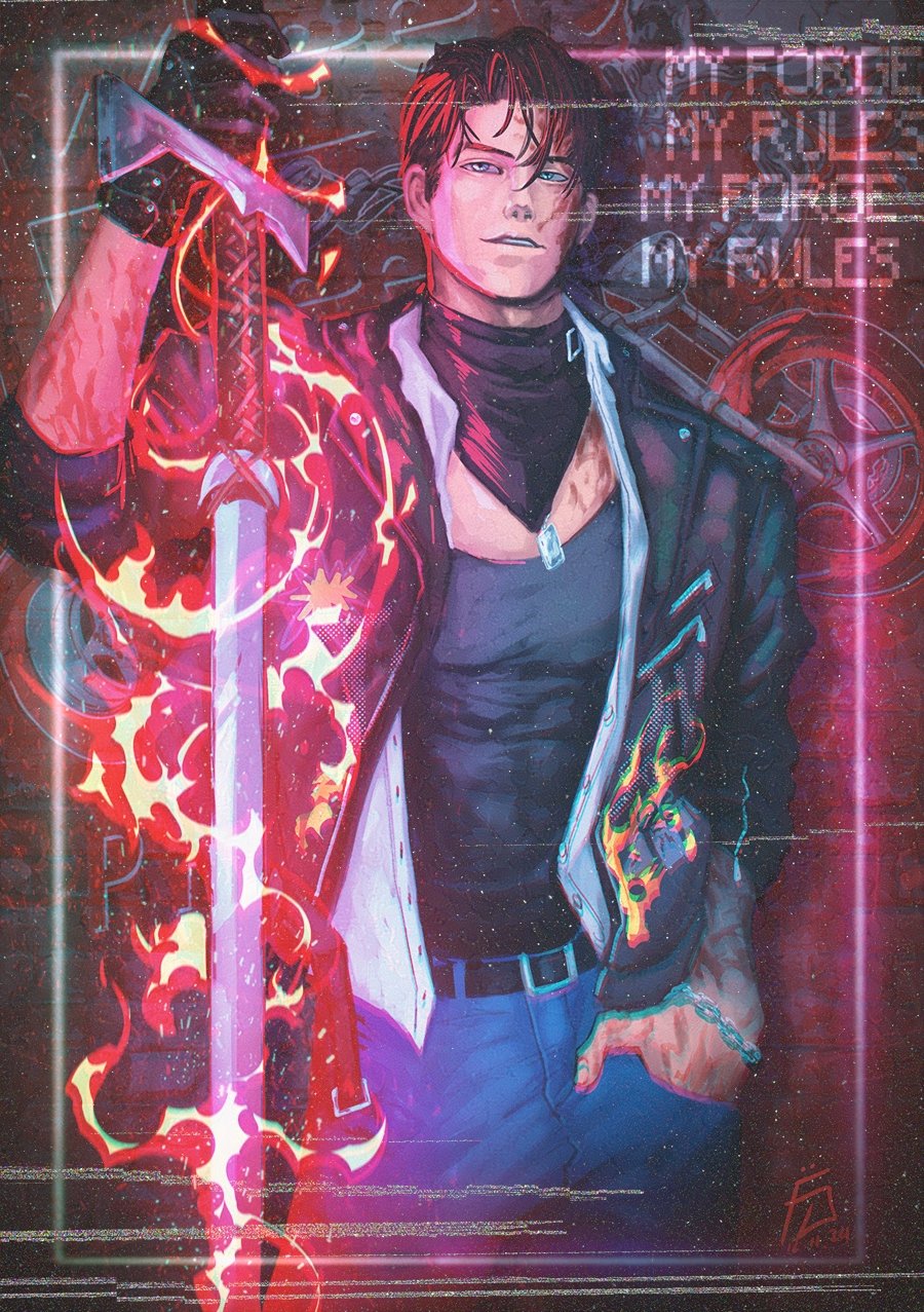 1boy, belt, black_belt, black_gloves, black_hair, black_jacket, black_neckerchief, black_shirt