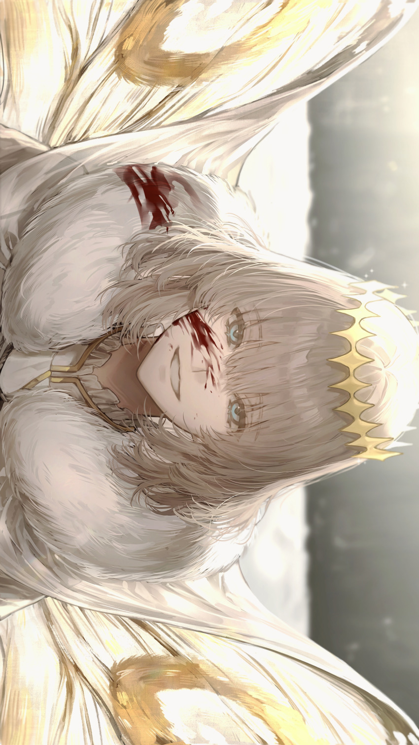 1boy, absurdres, blonde_hair, blood, blood_on_clothes, blood_on_face, blood_splatter, blue_eyes