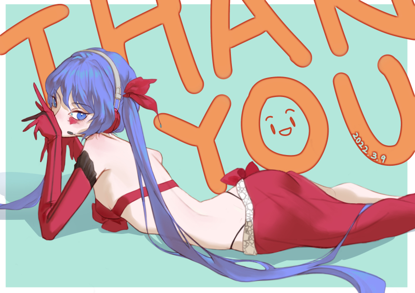 1girl, absurdres, ambivalence_(module), aqua_background, black_panties, blue_eyes, blue_hair, chinese_commentary