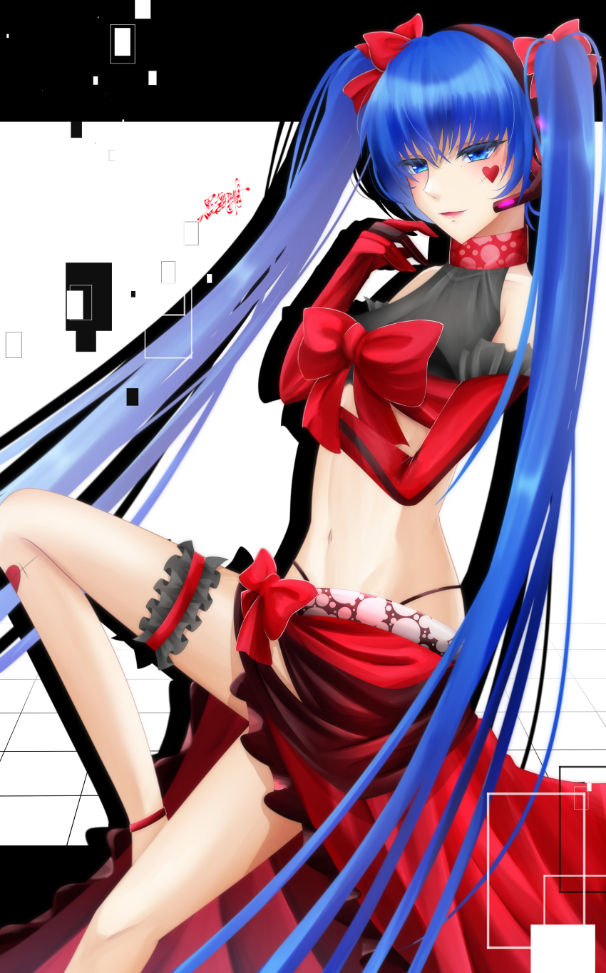 1girl, absurdres, ambivalence_(module), black_panties, blue_eyes, blue_hair, bow, commentary