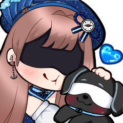 1girl, anchor_earrings, artist_request, blindfold, blush, brown_hair, captain, choker