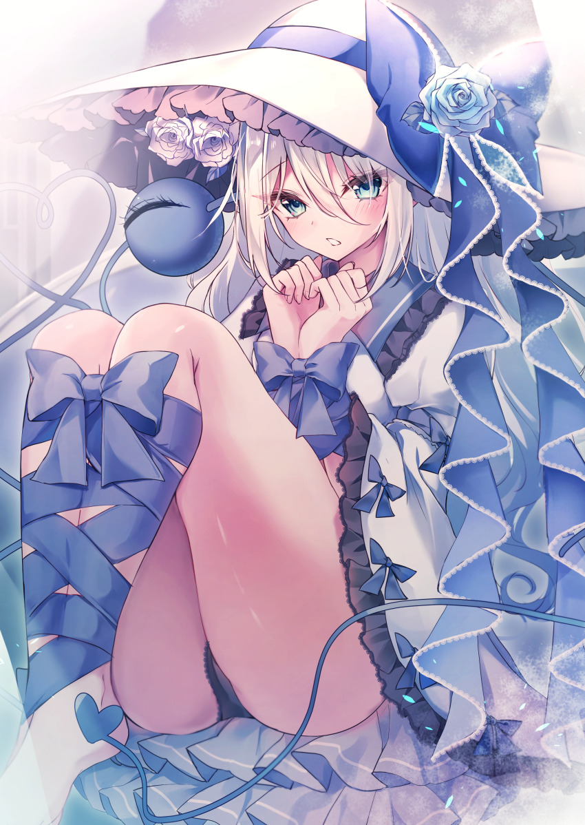 1girl, absurdres, alternate_color, alternate_hair_length, alternate_hairstyle, aqua_eyes, ass, barefoot