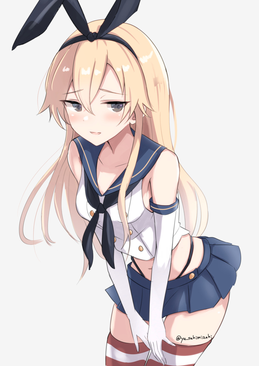 1girl, :d, absurdres, bare_shoulders, between_legs, black_hairband, black_neckerchief, black_panties