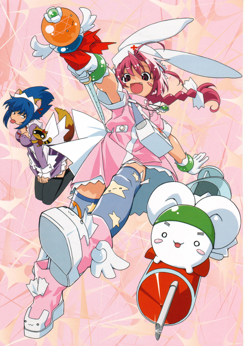 00s, absurdres, animal_ears, rabbit_ears, highres, kokubunji_koyori, magical_maid_koyori, maid