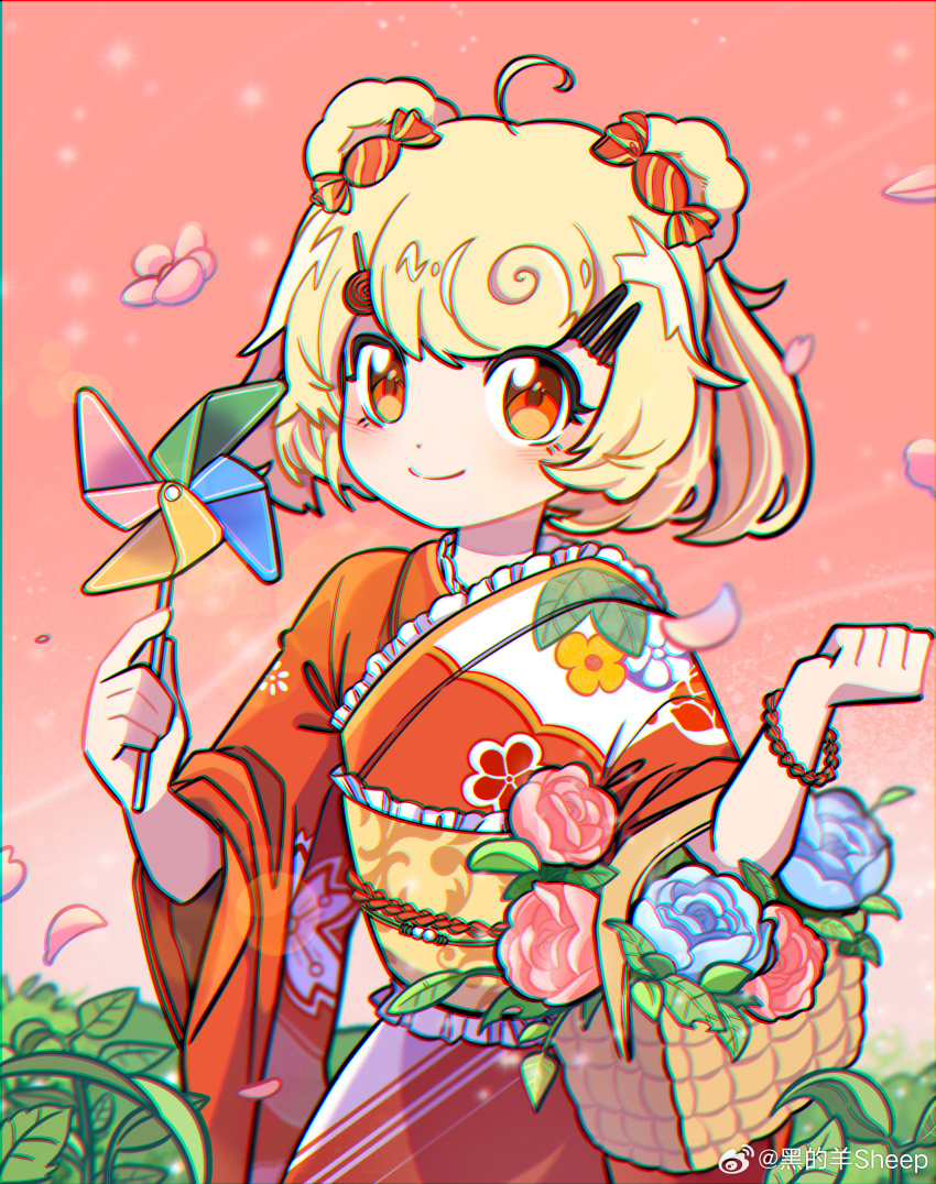 1girl, absurdres, animal_ears, arknights, basket, bear_ears, bear_girl, blonde_hair