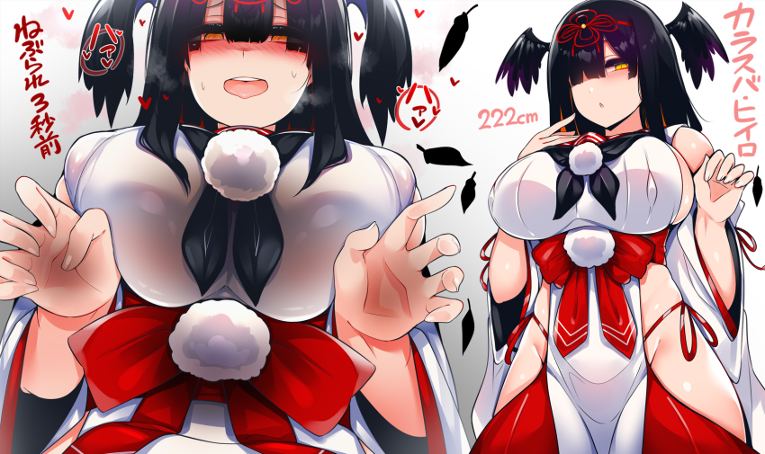 1girl, @_@, black_neckerchief, blunt_bangs, blush, bombergirl, breasts, clothing_cutout