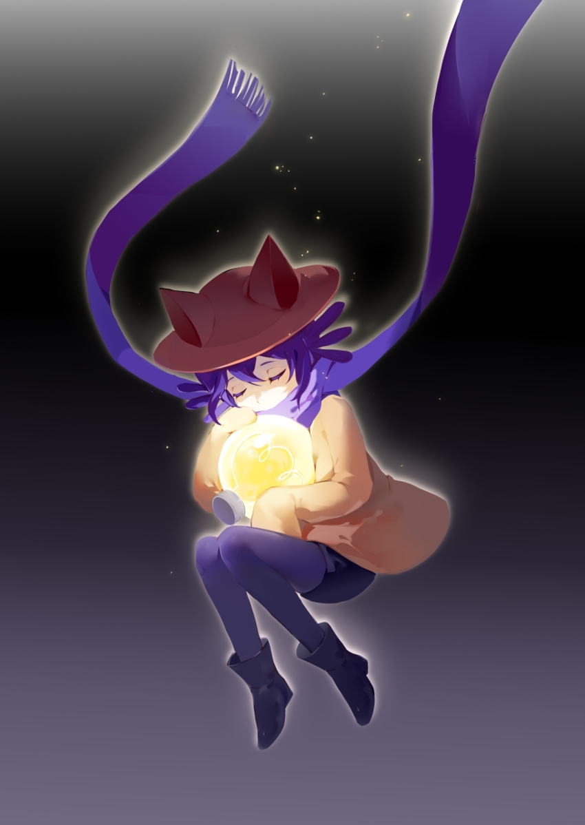 1other, androgynous, animal_ears, black_background, black_boots, black_pantyhose, black_shorts, boots