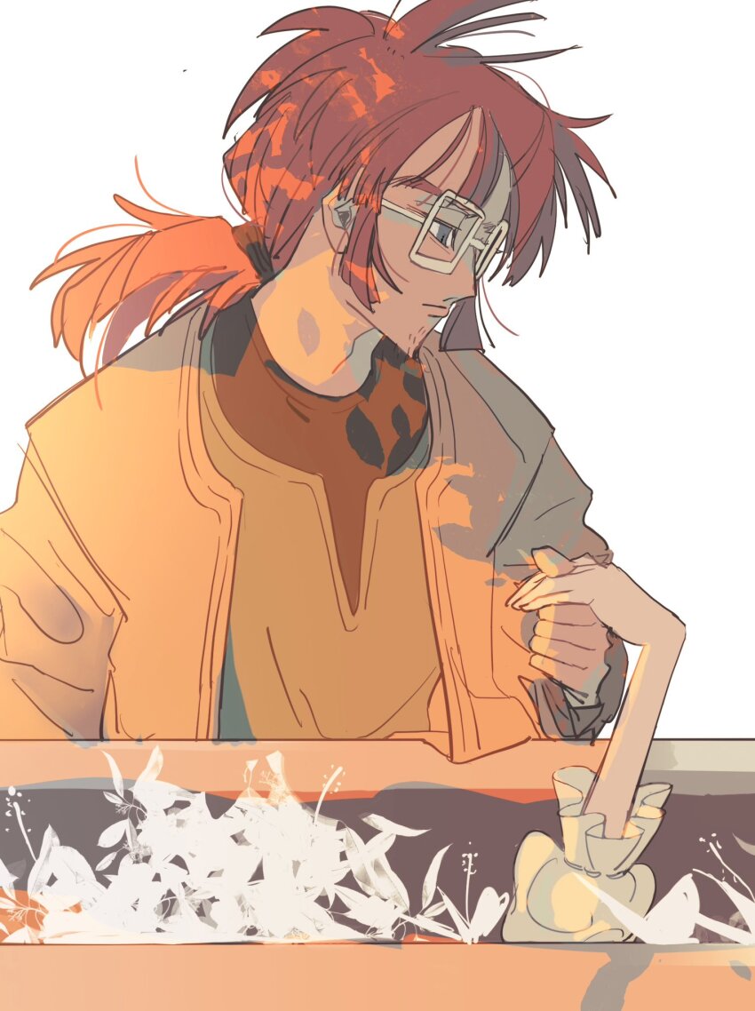 1boy, 1girl, blue_eyes, blunt_sidelocks, closed_mouth, coffin, commentary, corpse