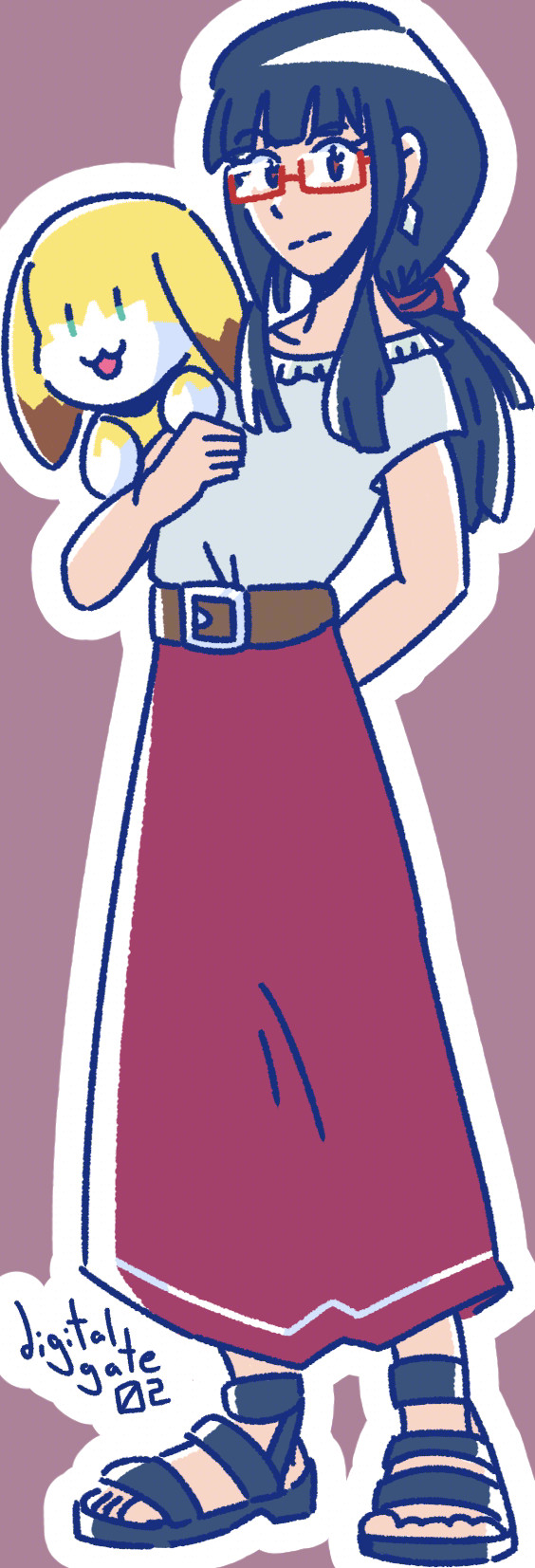 aged_up, digimon, digimon_(creature), digimon_adventure_tri., glasses, green_eyes, highres, looking_at_viewer