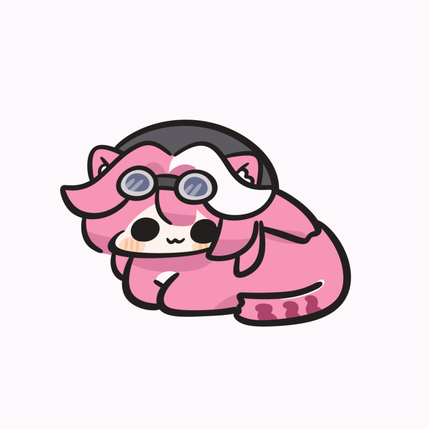 1girl, :3, animal_ear_fluff, animal_ears, animated, animated_gif, beret, black_eyes, black_hat, blush_stickers, chibi, full_body, goggles, goggles_on_head, hat, highres, hololive, hololive_english, long_hair, looping_animation, meme, multicolored_hair, panther_ears, panther_girl, panther_tail, pink_hair, raora_panthera, raora_panthera_(1st_costume), reiruka, simple_background, solo, spinning, spinning_cat_(meme), strapless, streaked_hair, tail, tube_top, vest, virtual_youtuber, white_background