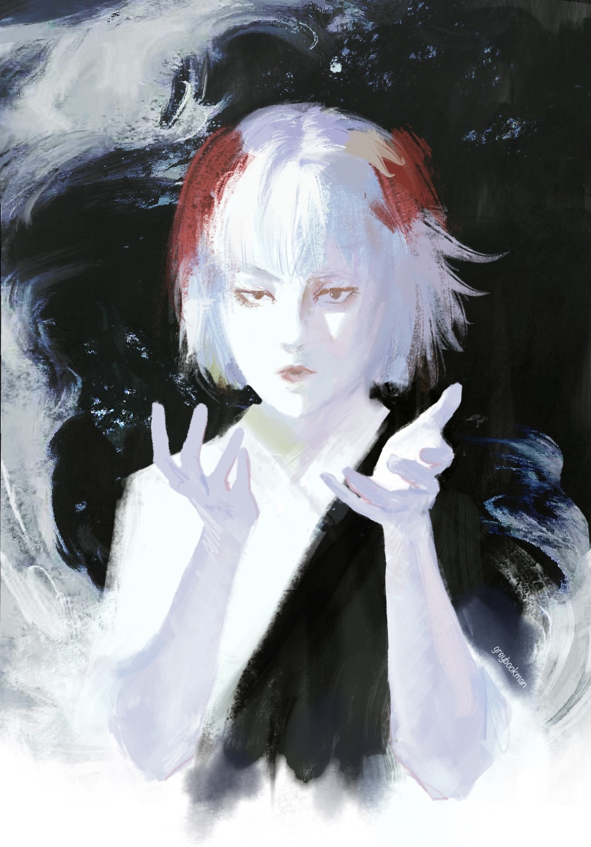 greybookman, highres, jujutsu_kaisen, short_hair, tagme, upper_body, uraume_(jujutsu_kaisen), white_hair